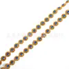 Fio de contas conectadas eletrodepositadas em plástico, broca de fio, broca acrílica única, fileira de brocas com fundo dourado, rede de brocas, enfeites de Natal, acessórios para lenços
