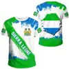 África Serra Leoa Bandeira Emblema Nacional Impressão 3D Transfronteiriça Nova Camiseta Casual Masculina de Manga Curta Venda Direta da Fábrica