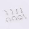 Wish Popular 8/Set Mixto Al Por Mayor Acero Inoxidable Joyería para Perforaciones Corporales Ceja Labio Anillo de Nariz Perforación