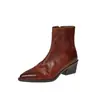 Botas Chelsea de Couro Lavado High-End para o Dia a Dia Inverno 2026 Salto Médio Grosso Bico Fino Versátil Couro Genuíno Botas Curtas Profissionais Femininas