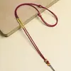 Cordão de Pingente de Alta Qualidade Tecido à Mão, Fivela de Segurança Dourada, Pingente de Jade, Cordão de Colar Amuleto Buda de Cera de Abelha para Homens e Mulheres