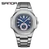 Reloj Masculino Más Vendido Transfronterizo Oufani Simple Doble Esfera Números Árabes Reloj Cuadrado Clásico de Cuarzo