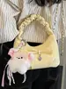 Bolsa Pequena Plissada com Laço Estilo Novo Primavera 2026 Bolsa de Mão Feminina Retrô Bolsa Nuvem Bolsa Transversal com Corrente Bolsa de Trabalho