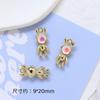 Ins Lindo Oso Conejo con Incrustaciones de Circonita Colgante Material para Joyería DIY Mano Collar Pendientes Accesorios Colgantes