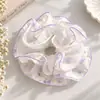 Goma para el pelo de malla floral morada para mujer, con un tacto de alta gama, para moño grande