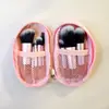 Conjunto de mini pincéis de maquiagem com 10 peças, incluindo pincéis macios para pó, pincéis para blush e pincéis para sombra - um conjunto completo de ferramentas para iniciantes