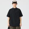 2025 Nueva Camisa de Verano Negra de Cuello Mao de Manga Corta para Hombre Suelta Talla Grande Delgada Juvenil Camisa Jersey Camiseta Moderna