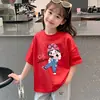 Camiseta fina de algodón puro para niña, talla grande, manga corta holgada, top de moda de verano, nuevo, elegante, moderno, de media manga