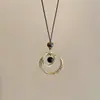 Colar Pingente Redondo Pedra Olho de Tigre Luxo Leve Temperamento de Alto Padrão Corrente para Clavícula Moda de Nicho Joias Versáteis Atacado para Mulheres