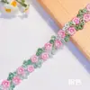 Encaje Bordado Floral Color Macarrón en Stock, Artesanía de Alta Densidad Soluble en Agua, Accesorios para el Cabello Hechos a Mano y Accesorios para Ropa de Muñecas