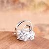 Joyería Vintage de Plata S925, Anillo Vintage de Flor de Rosa de Plata Tailandesa para Mujer, Anillo de Piedra Oro Negro