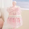 Vestido de Tracción de Seda a Cuadros Neuro Cat Primavera/Verano Falda Plisada con Mangas Pequeñas Volantes para Perros Pequeños Ropa para Mascotas
