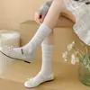 Meias Finas Vazadas Sem Costura de Cano Longo Estilo Doce Primavera e Verão Youjiaxiu, Meias JK Color Sólida da Moda
