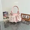 Bolsa de mão de alta costura estilo coreano com poás para mulheres, nova 2026, bolsa versátil e estilosa de ombro e transversal para o dia a dia e viagens