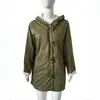 Abrigo de Lana para Mujer 2025 Invierno Nuevo Estilo Harajuku Sencillo Color Sólido Casual Cardigan con Botones de Longitud Media con Capucha