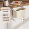 Mesa Auxiliar de Té con Cubo de Basura Móvil, Plástico, Sin Taladro, Cubo de Basura Doméstico, Rectangular, Contenedor de Almacenamiento de Basura de Cocina Montado en la Pared