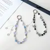 Cadena de Teléfono de Cristal Rosa para Mujer de Moda, Cordón para Teléfono con Borla, Llavero, Colgante para Bolso, Anti-Pérdida, Hecho a Mano