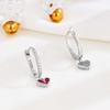 Brincos de prata esterlina S925, brincos de amor vermelhos, leves, luxuosos e de alta sensibilidade, personalizados, brincos da moda, joias elegantes e modernas para mulheres
