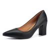 Zapatos de Moda de Una Capa para Mujer Tacón Grueso Otoño 2024 Nuevo Punta Afilada Zapatos de Trabajo Boca Baja Slip-on Estilo Coreano Tacón Alto Simple
