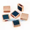 Accesorios para Joyería DIY Pulsera de Cobre Puro Chapado en Rodio Cuentas Sueltas Trenzadas Marco Envuelto en Piel de Pescado Perla Tailandesa Cuentas Cuadradas