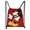 Mochila Nueva de Dibujo con Cordón Estampado Colorido de Mickey Poliéster Gran Capacidad Moderna con Cordón para Niños Venta al por Mayor Caliente