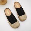 Zapatos de Noche sin Cordones, Zapatos Casuales Perezosos Versátiles Retro con Faldas, Zapatillas de Lona para Mujer Puntera Abierta Medias Zapatillas para Uso Diario