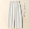 Pantalones de pierna ancha de cintura alta para mujer, pantalones casuales rectos holgados para mujer, adelgazantes, versátiles, pantalones largos, cintura elástica, sencillos, ocultan imperfecciones, para el día a día, transparentes