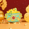 Elementos Festivos Tradicionales Folclóricos Chinos Dios de la Riqueza, Calabaza Auspiciosa, Cornucopia, Bolsa de la Suerte, Imán Metálico para Refrigerador al por Mayor