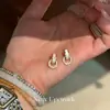 Pendientes Geométricos de Plata de Ley 999 con Cierre de Mariposa, Diamante Brillante y Madreperla para Mujer 2026, Pendientes de Lujo Ligero con Acabado de Alta Gama, Exquisitos y Versátiles Accesorios para Pendientes
