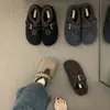 Mocassins Femininos Estilo Outono/Inverno 2025 Estilo Birkenstock com Cobertura Total em Feltro e Forro de Lã com Aumento de Altura Oculto
