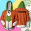 2023 transfronteiriço novo Riman Chuyin futuro cosplay 3D impressão digital moletom com capuz zíper pullover