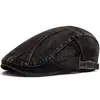 Boina de Mezclilla Lavada de Moda Gorra Retro Británica de Newsboy Gorra Casual Japonesa de Algodón Puro Gorra de Béisbol Hombre