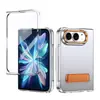 Adecuado para funda de teléfono plegable Apple Duo con soporte integrado, cobertura total, anticaídas y protección de película integrada para iPhone Duo