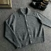 Cárdigan de Punto Turquesa Estilo Old Money para Hombre, Otoño Cleanfit, Abrigo Suéter Corto Elegante Relajado de Alta Gama