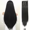 Venta al por mayor transfronteriza Juego de 12 piezas de extensiones de clip para el cabello para mujeres europeas y americanas, Pelucas de clip de cabello largo liso, En stock para venta al por mayor