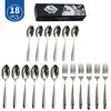 Juego de Cubiertos de Acero Inoxidable Transfronterizo de Amazon, Cuchillo para Bistec Estrella Diamante, Tenedor y Cuchara, Juego de Regalo de Cubiertos Estilo Occidental, 18/24 Piezas