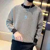 Popular en línea popular suéter para hombre moda otoño e invierno marca suéter engrosado pata de gallo suéter de punto versátil combinación de colores prenda interior
