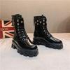 Botas Martin de Suela Gruesa de Estilo Similar a Zhao Liying, Todas las Combinaciones, para Mujer, Estilo Británico, Botas de Coche, Botines de Suela Gruesa, Tendencia ins