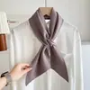 Cachecol Longo de Cor Pura Estilo Coreano para Mulheres Primavera & Outono Proteção para o Pescoço Cachecol de Lã Tricotado Cachecol Versátil de Alta Qualidade