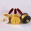 Rueda de Oración Incrustada con Cuentas de Aleación de Cobre, Rueda Dorada de Manivela, Estilo Tíbet, Seis Piezas, Rueda Dorada Pequeña para Uso Doméstico