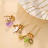 Moda Europea y Americana Estilo Personalidad Cadena de Clavícula Multicapa Acero Inoxidable Oso Raqueta DIY Colgante de Múltiples Formas Collar