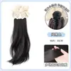 Peruca Rabo de Cavalo Feminino Faixa de Cabelo com Renda Rabo de Cavalo Lateral Baixo Pegador de Rabo de Cavalo Feminino Camadas Levemente Enroladas Grande Elástico de Cabelo Artificial Rabo de Cavalo