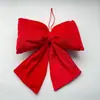 Lazo rojo navideño transfronterizo Colgante navideño Decoración de boda de terciopelo Adorno para árbol de Navidad