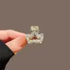 Presilha de Cabelo com Strass Estilo Coreano para Mulheres, Mini Grampo de Metal, Presilha Jacaré, Acessório de Cabelo Simples e Elegante, Presilha para Franja