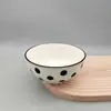 Viento Hepburn Ola Punto Vajilla de Cerámica para el Hogar Bol de Arroz Irregular Bol para Ensalada Bol Desagradable Alto Valor de Color Bandeja para Hornear con Dos Asas