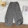 Pantalones Casuales de Bolsillo Grande de Moda para Niñas 2026 Otoño/Invierno Nueva Llegada Pantalones de Pierna Ancha Versátiles y a la Moda Estilo Coreano para Bebé Niña