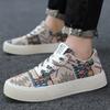 2026 Tênis Masculino Baixo Estilo Étnico Tendência Ano Novo Jacquard Retrô Estilo Coreano Tênis Versátil Tamanho Extra Grande Sapatos Tendência