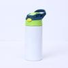 Botella de agua termo de acero inoxidable para niños de 12 oz con tapa de apertura con un botón y patrón personalizado