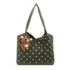 Lindo diseño de patchwork de lunares, gran capacidad, nueva colección otoño 2023, bolso de hombro/bolso de mano moderno, elegante, simple, chic y versátil