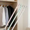Garfo retrátil para secar roupas, garfo para secar roupas de varanda, haste portátil para pegar roupas doméstica, haste de suporte para roupas de cor sólida de plástico